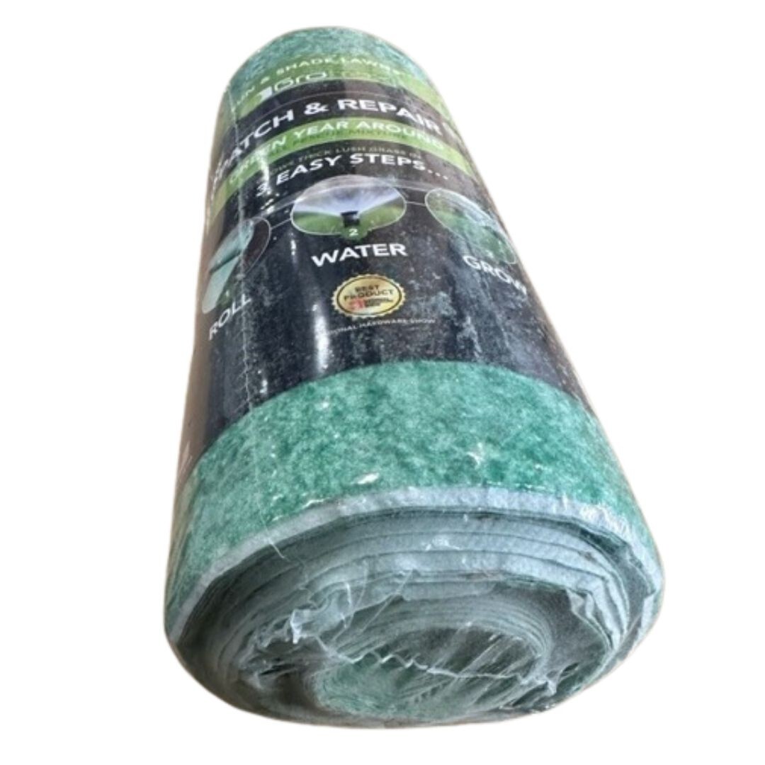 GrowTrax Biodegradable Grass Seed Mat, Year Round Green – 50 SqFt Quick Fix Roll