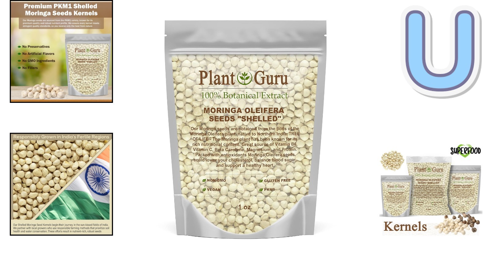Moringa Seeds Pouch – 1 oz Edible, Non-GMO Superfood – 125 to 150 Count