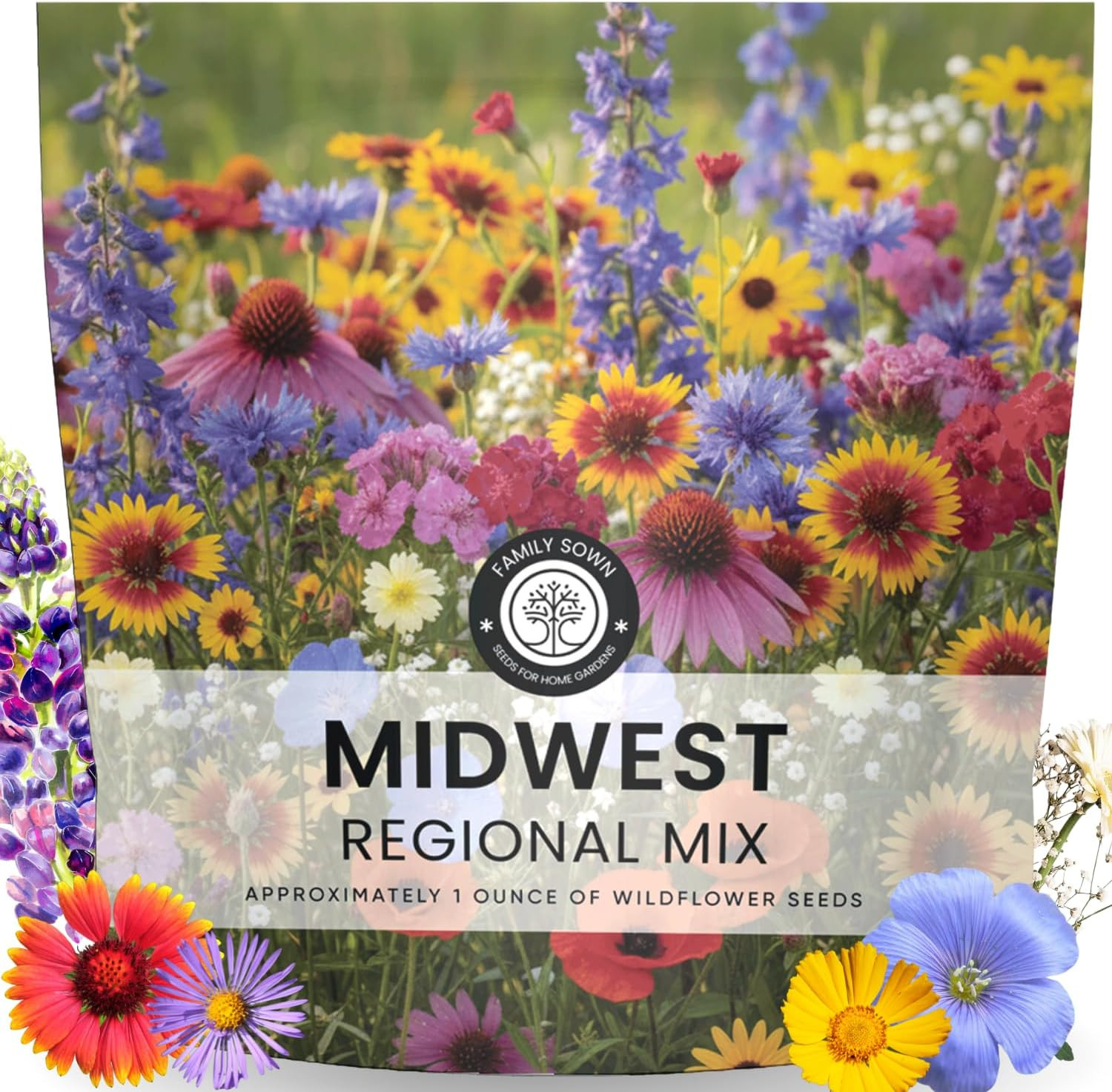 Midwest Regional Mix – 14,000 Seeds for Planting – 2026 Season – 1 Ounce Pouch