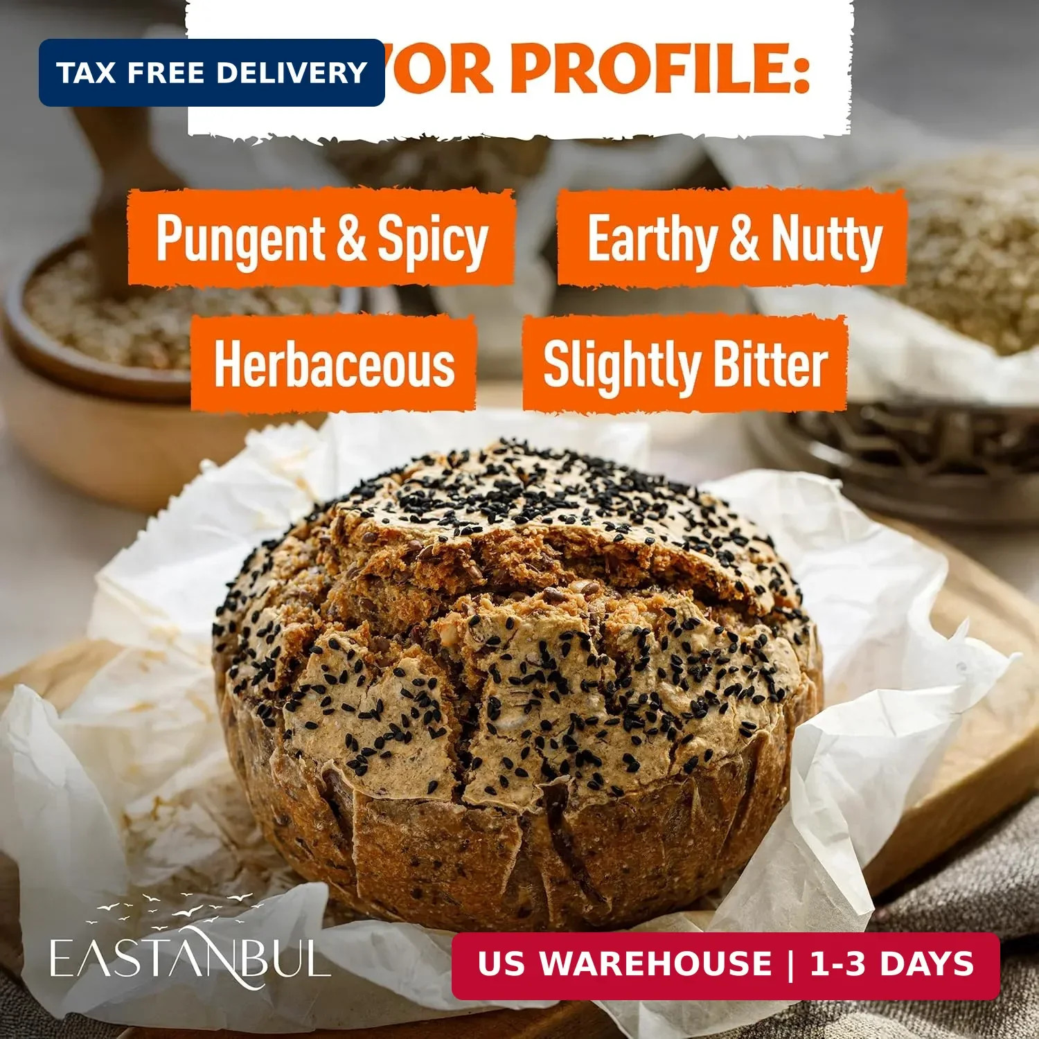 Eastanbul Nigella Seeds, Black Cumin Seed, Whole Black Cumin, Flavorful, Natural