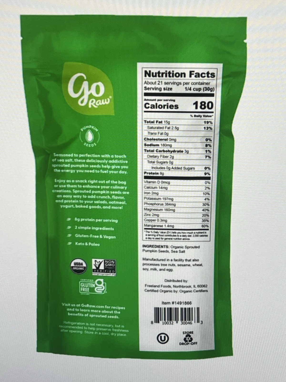 Go Raw Sprouted Pumpkin Seeds, 22 Oz – Healthy Snacking With Sea salt