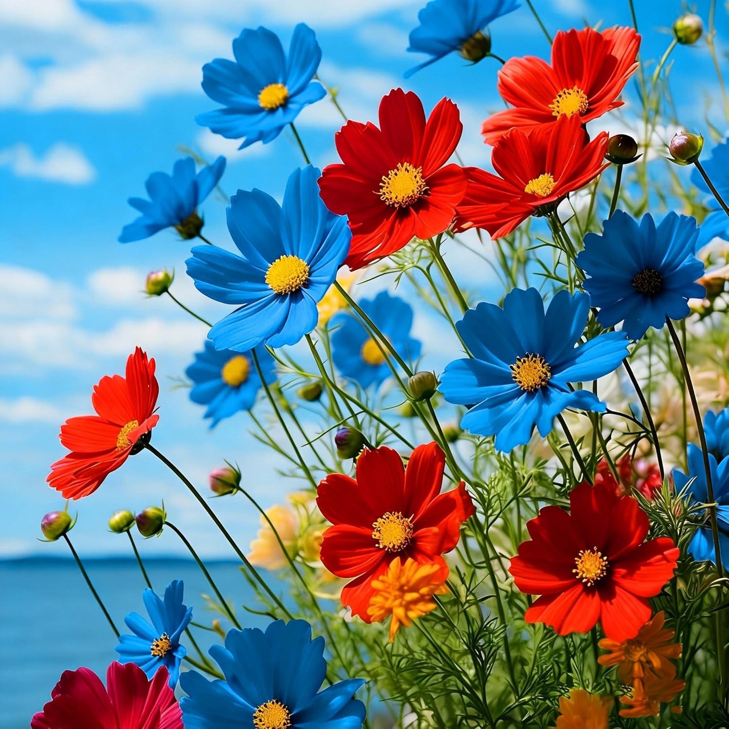 2000Pcs Mixed Cosmos Seeds for Planting, Rare Perennial Cosmos Flower Seeds, Hei
