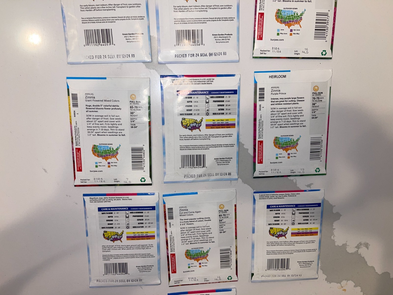 10 PACK BUNDLE LOT ZINNIA SEEDS