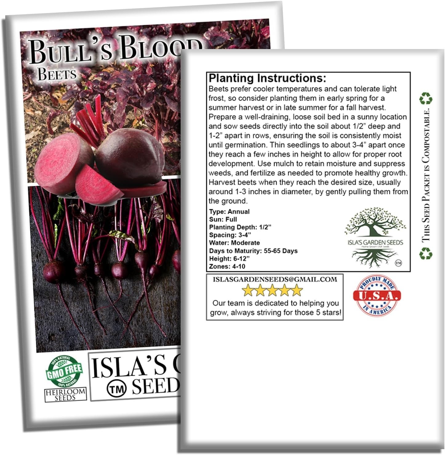 Deep Red Bull’s Blood Beet Seeds – 100+ Perfect for Healthy Salads & Microgreens