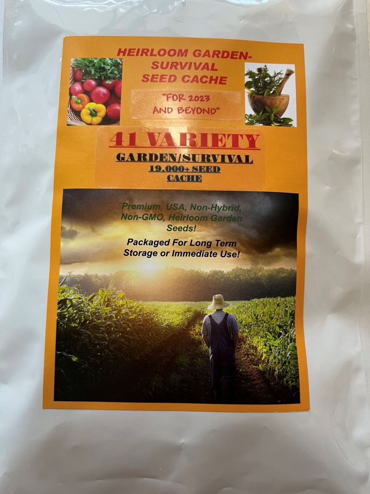 Garden Seeds 41 Varieties! 19,000+ Seeds!! Heirloom Survival/ Garden Seed Cache,