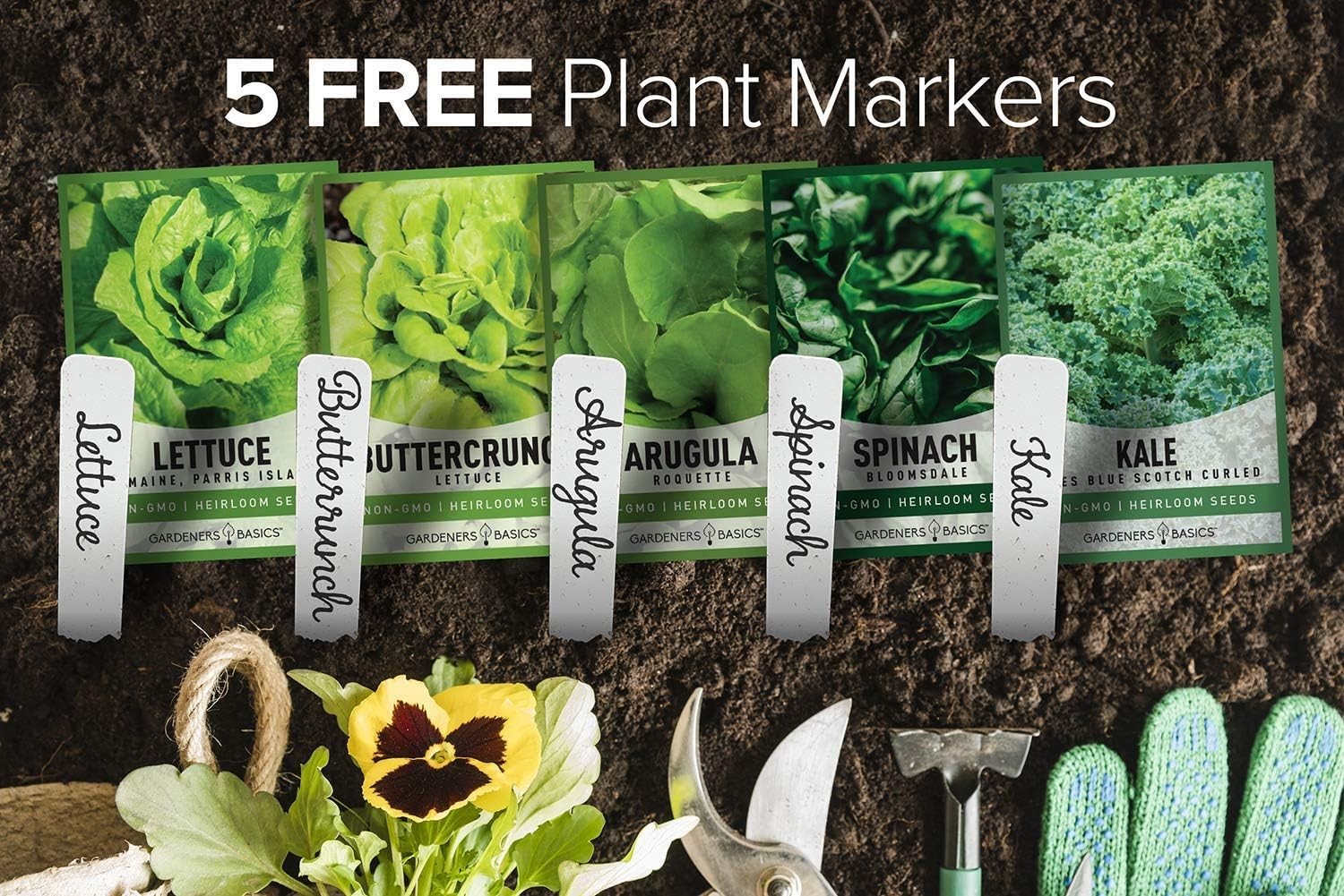 Drought Tolerant Heirloom Vegetable Seed Bundle – 5 Salad Greens Assortment