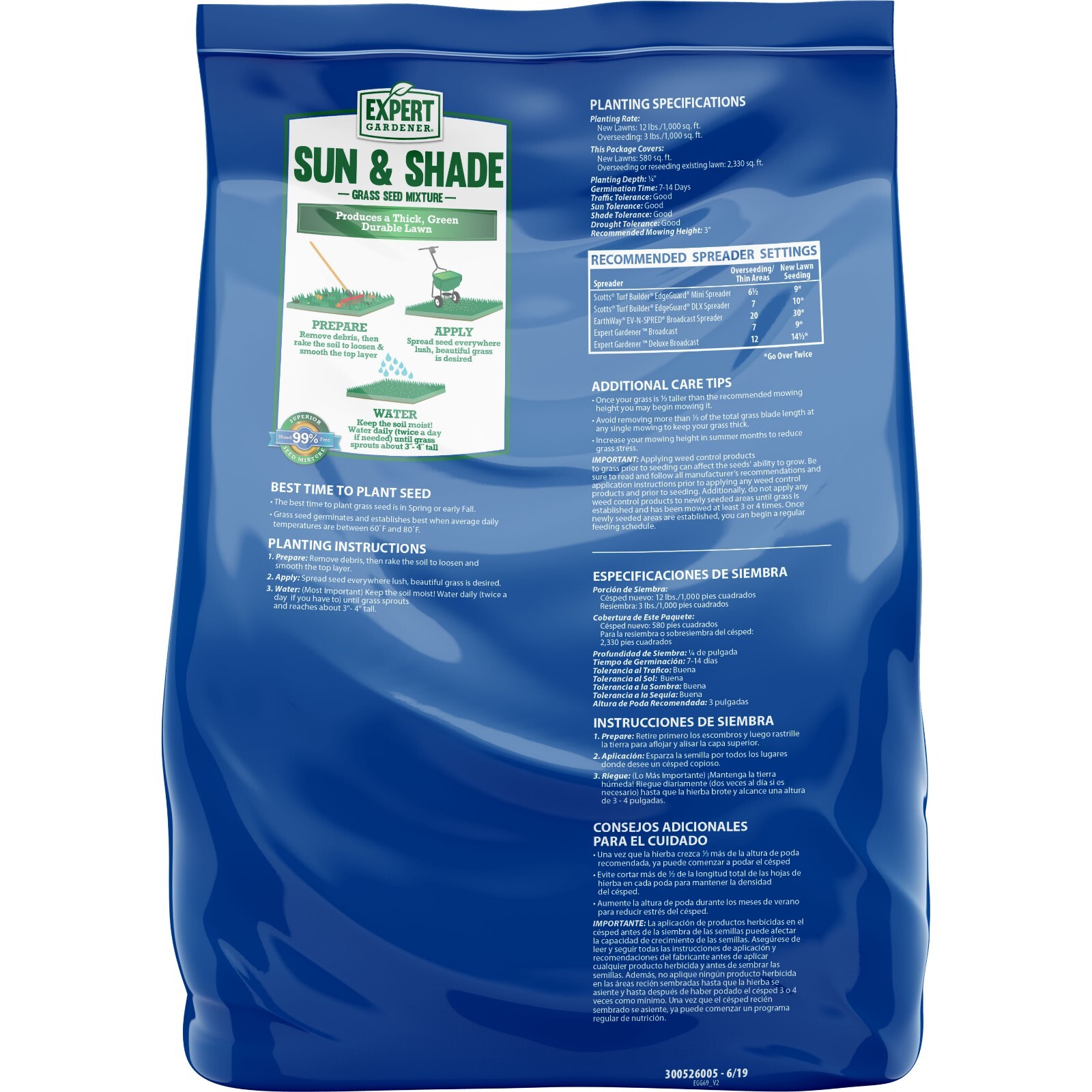 Expert Gardener Sun & Shade Northern Grass Seed Mix for Sun to Partial Shade