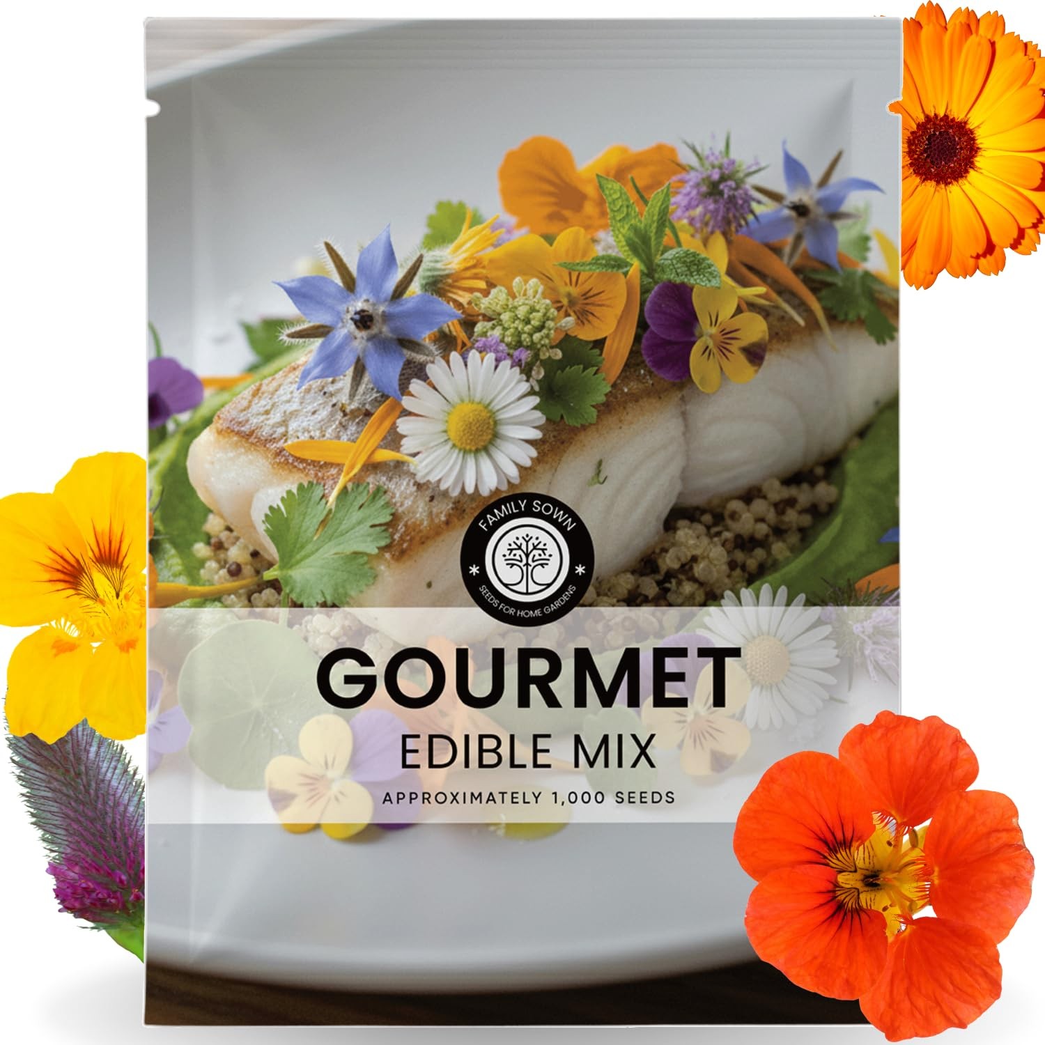 Gourmet Edible Mix – 1,000 Premium Seeds for Planting – Fresh Culinary Flower…