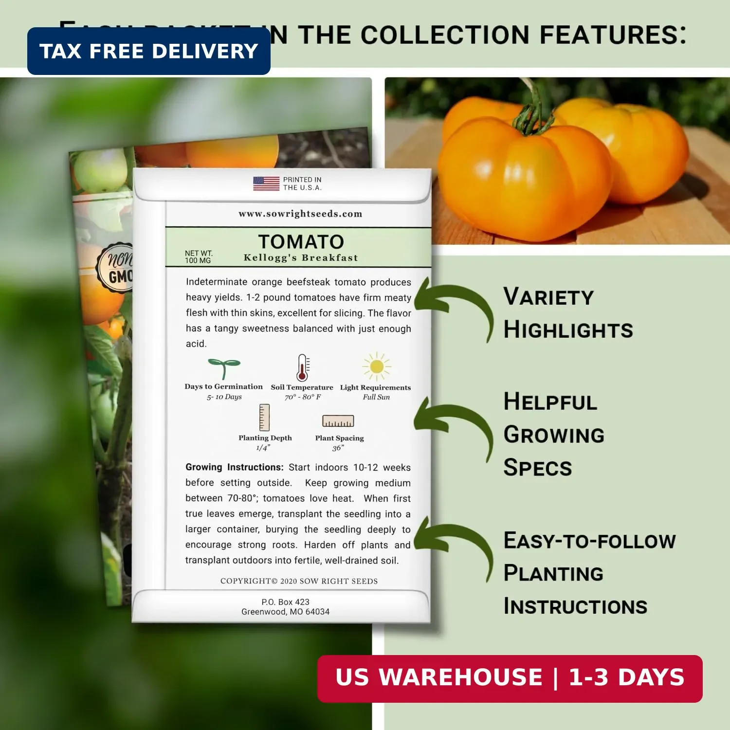 Sow Right Seeds – Rare Exotic Vegetable Seed Collection for Planting – Non-GMO H