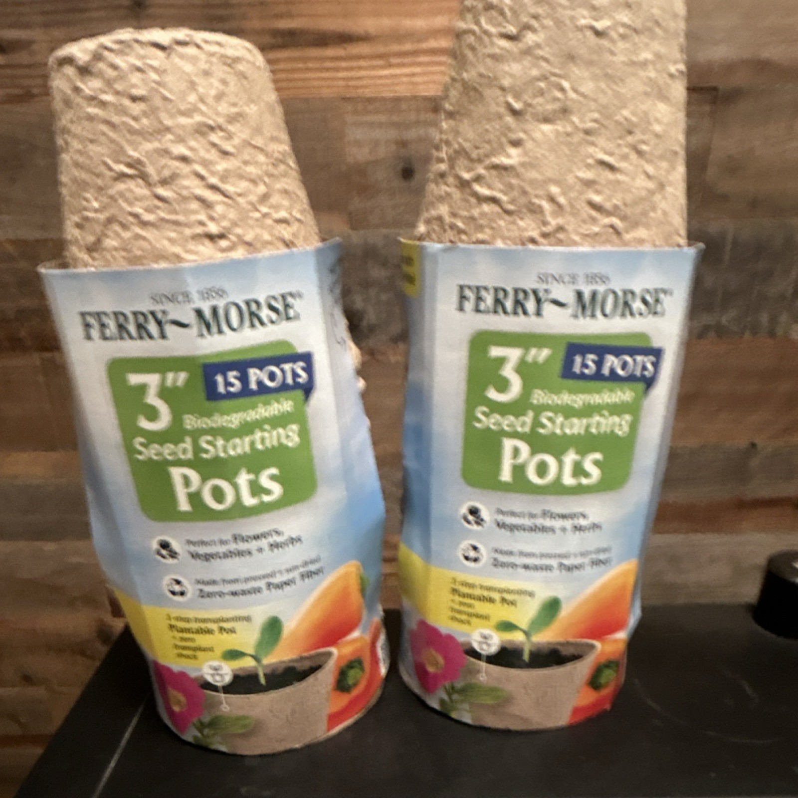 2 Ferry-Morse Biodegradable Plantable Paper Fiber 3 in Round Seed Pots 15-Pack