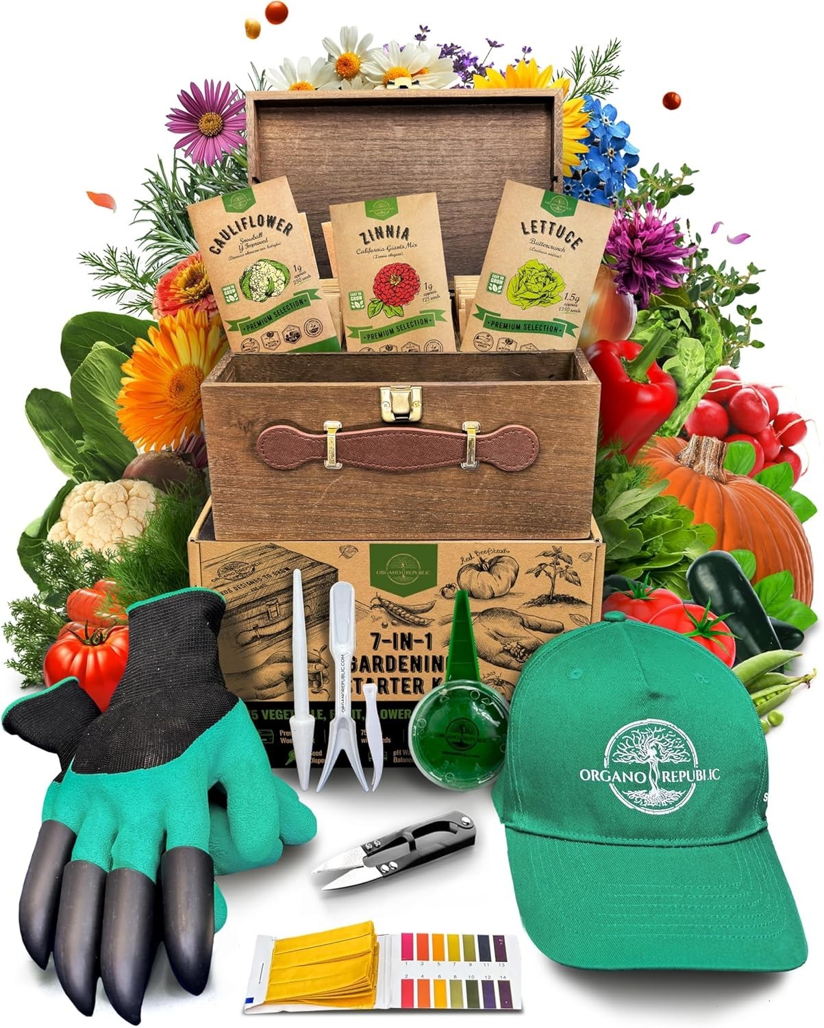75 Medicinal Tea Herb Seeds Non-GMO Heirloom Garden Starter Kit 7-in-1 Tools Box