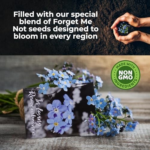 Forget Me Not Seed Packets 50 Pre-Filled Memorial Favors Funeral Keepsakes