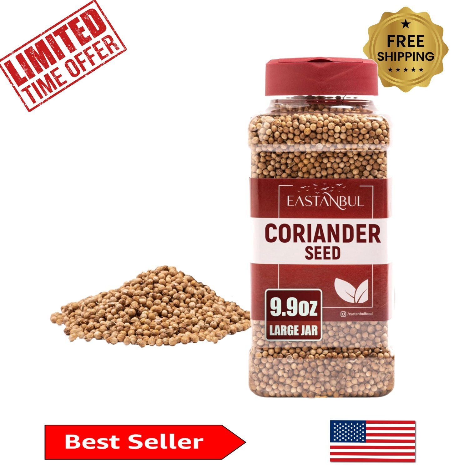 Natural Whole Coriander Seeds 9.9oz – Perfect for Canning & Culinary Adventures
