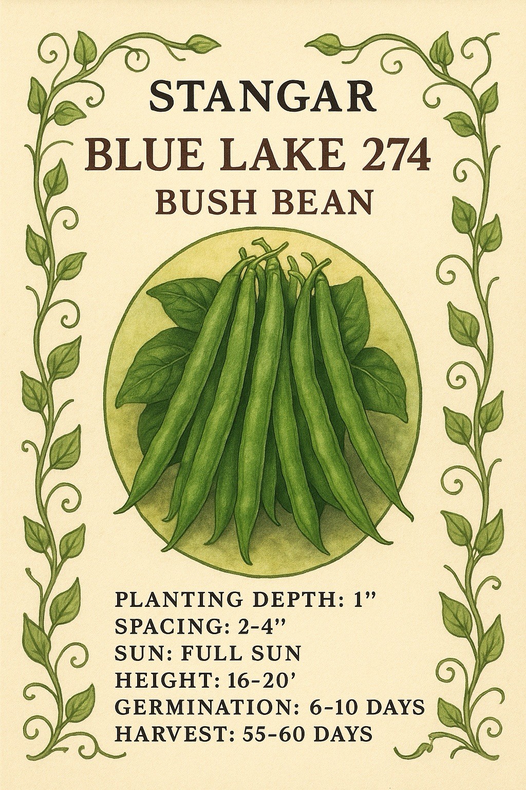Blue Lake FM1k Green Bean (Pole) Seeds – For 2026 Planting Non-GMO Stringless