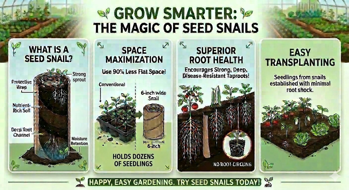 Choose Any 3 Seed Snails- Packed with seeds and ready to grow!