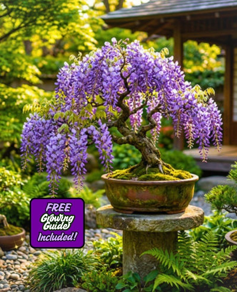 100 Purple Wisteria Flowering Bonsai Tree Seeds & FREE Growing Guide – USA 2026