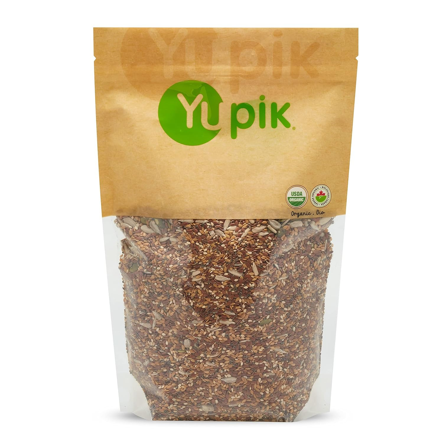Organic Super 6 Seeds Mix, 2.2 Lb (35.2 Oz), Gmo-Free, Kosher, Vegan, Rich in Fi