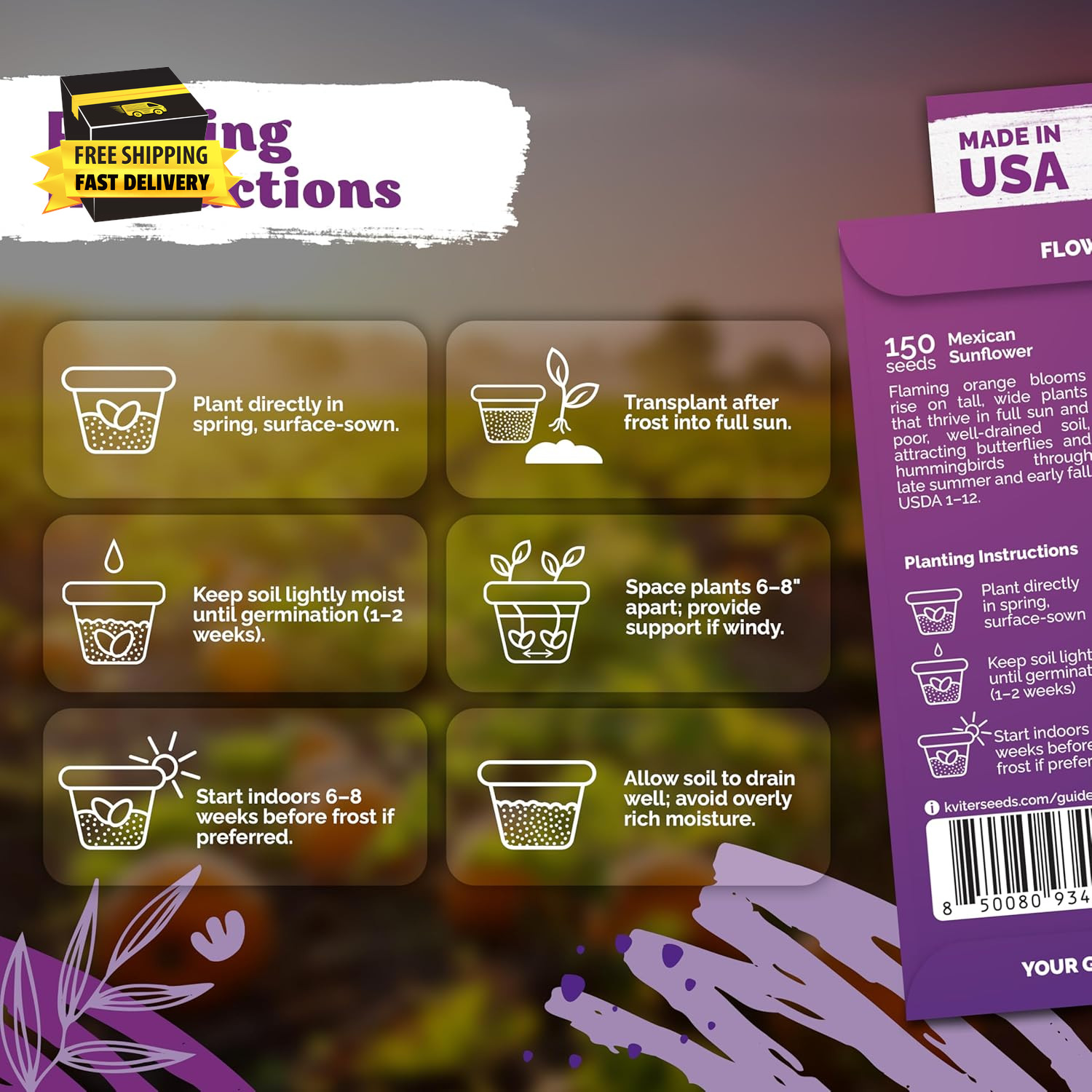 150 Mexican Sunflower Seeds for Planting (Tithonia Rotundifolia) – Tithonia Seed