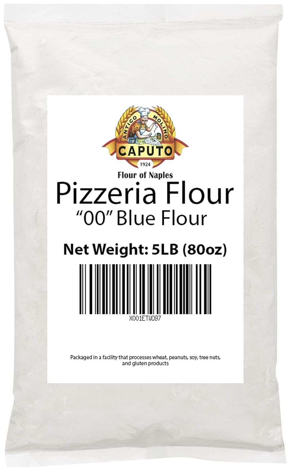 Pizzeria Flour for Authentic Pizza Dough, 80 Ounce 5 Pound Bag Repack