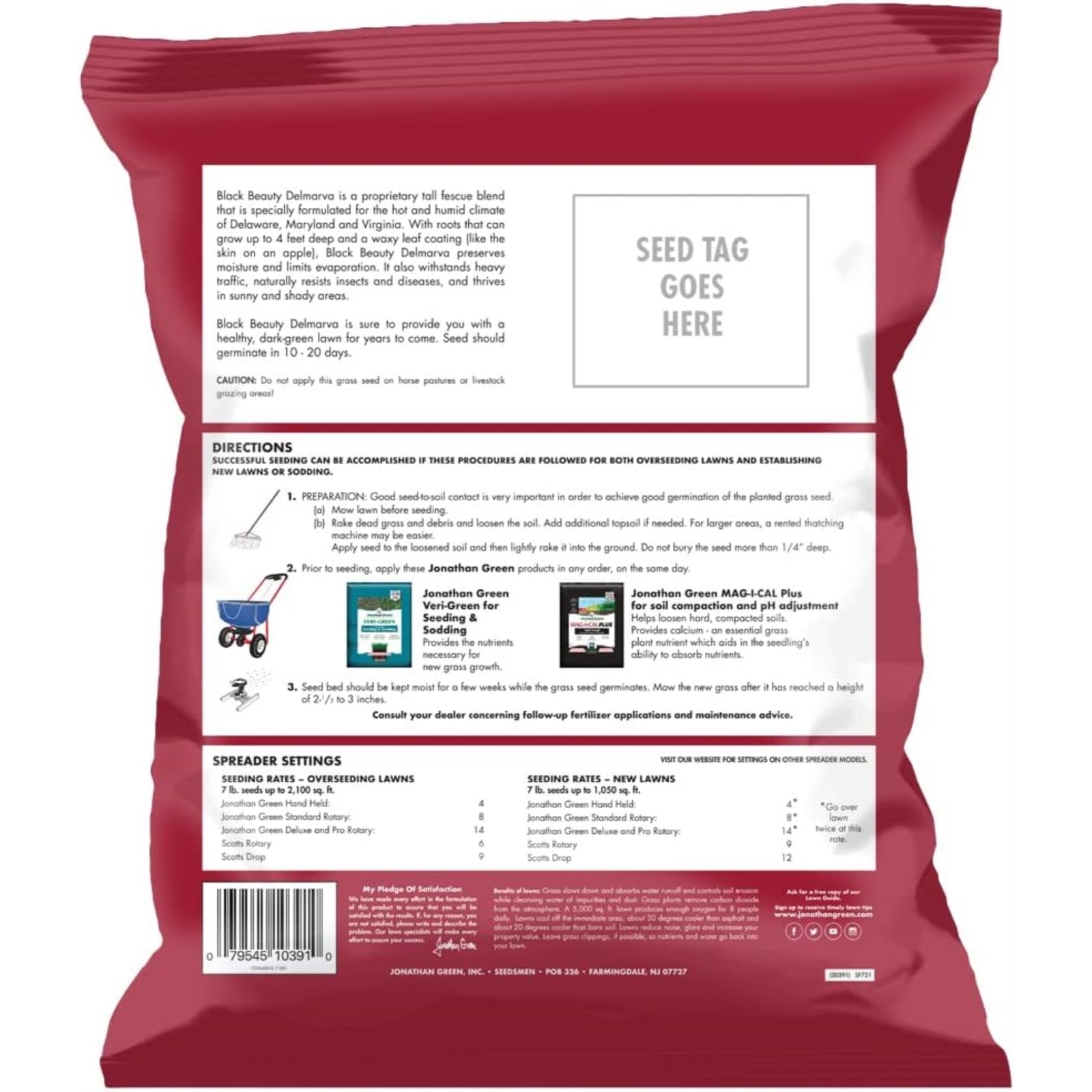 Jonathan Green (#10391) Black Beauty Delmarva Mix Grass Seed, 7 Lb