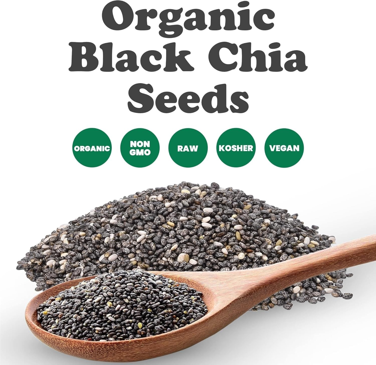 Organic Black Chia Seeds, 2 Pounds – Nutritious Superfood for All Recipes