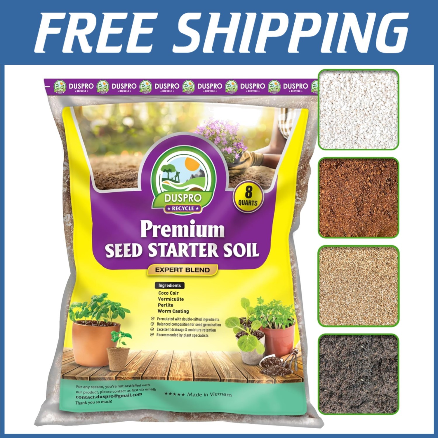 Seed Starting Mix 8 QRT – Moisture Retention & Aeration