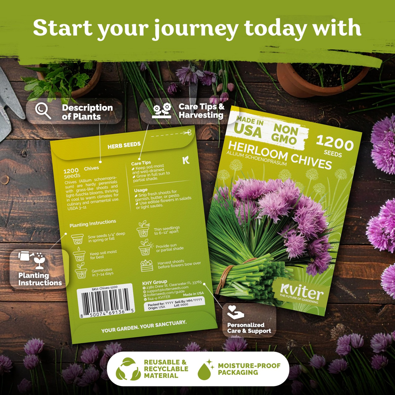 KVITER 1200 Chive Seeds (Allium schoenoprasum)
