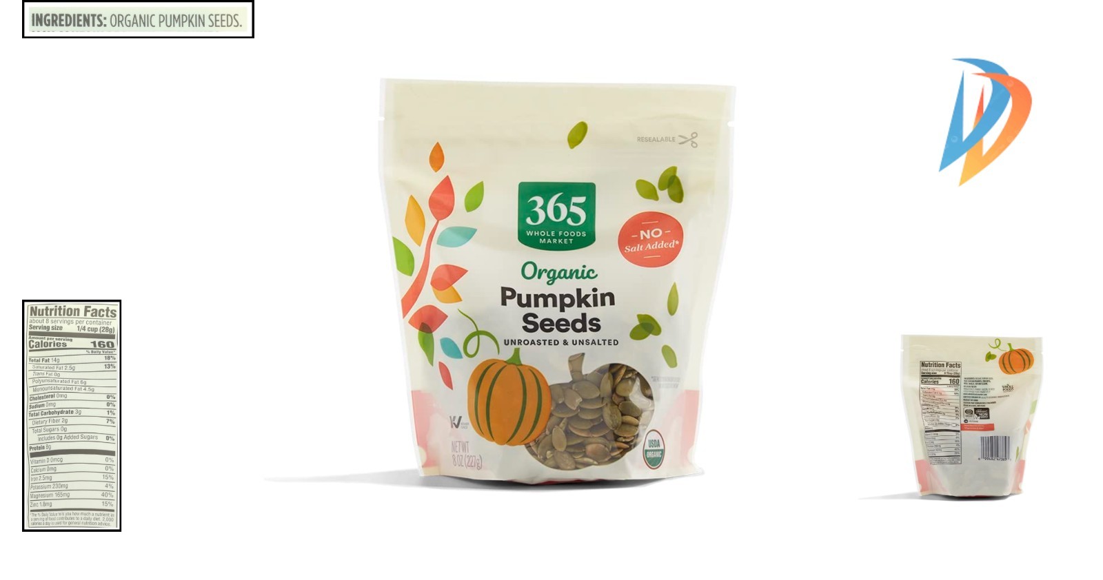 Nutritious 8 Ounce Organic Pumpkin Seeds – Perfect for Baking & Snacking