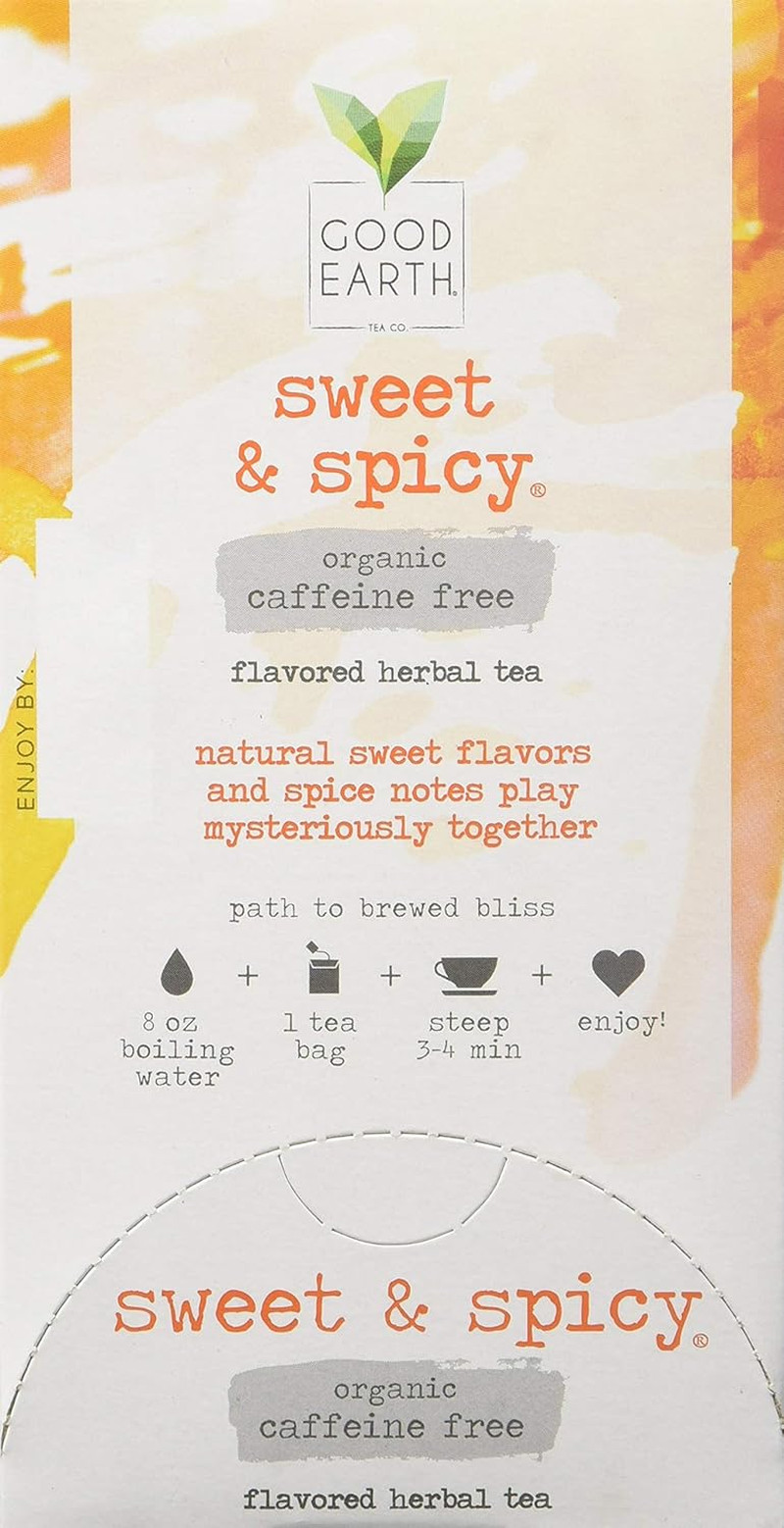 Organic Sweet & Spicy Herbal Caffeine Free 18 Tea Bag