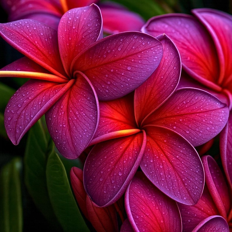 5 Black Purple Plumeria Lei Hawaiian Perennial Flower Seeds
