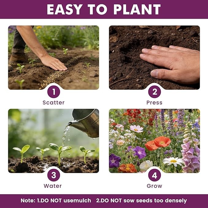 Wildflower Seeds Bulk 10000+, 1.06oz 21 Variety Perennial Mix, Multicolor