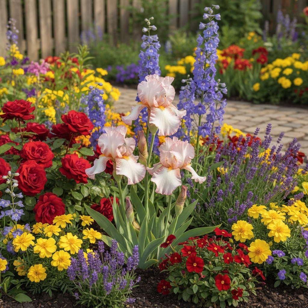 50 Bearded Iris Seeds – Rare Ruffled Iris Variety – Elegant Bicolor Blooms