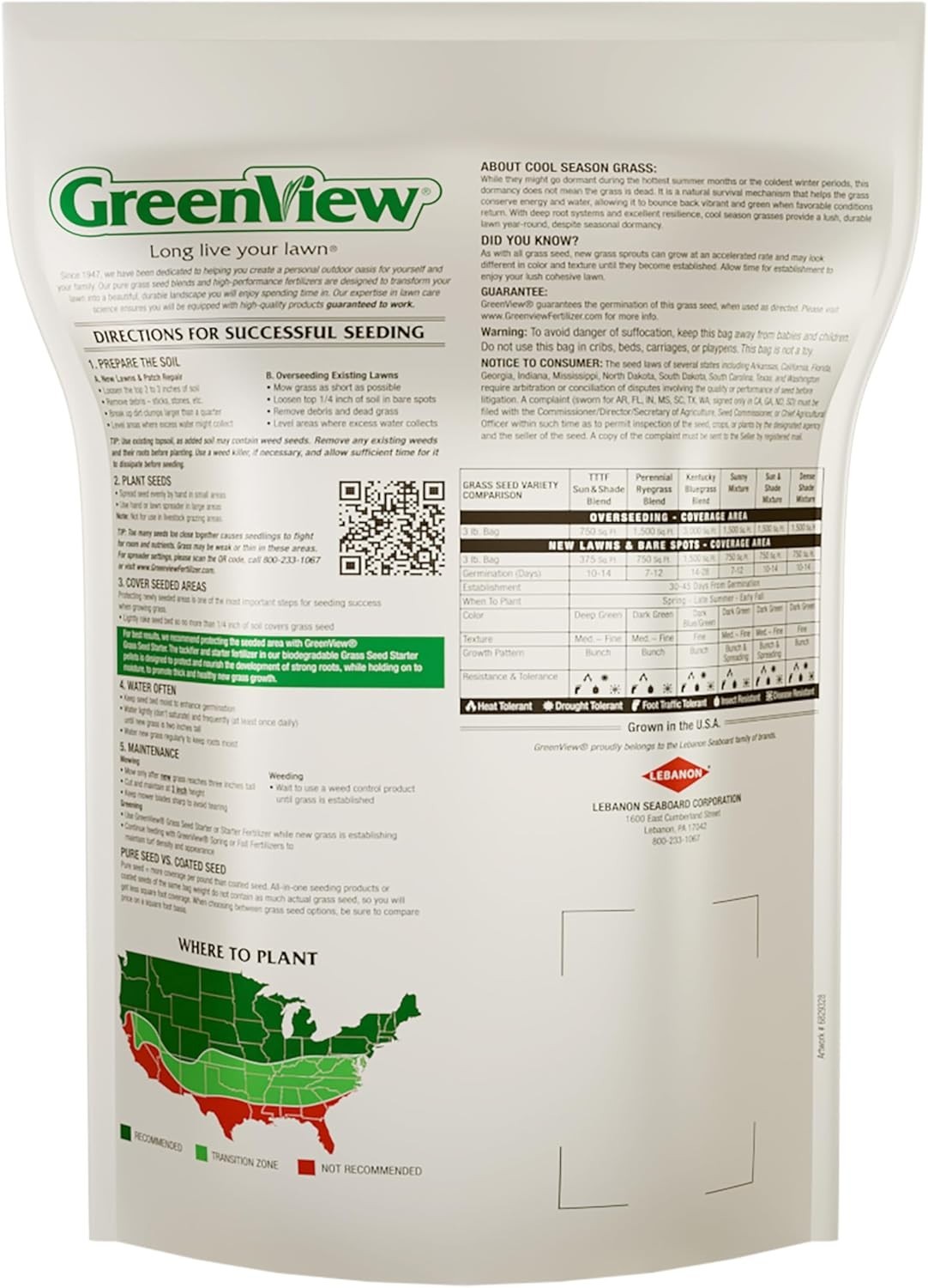 Fast Germinating Perennial Ryegrass Seed – 99.9% Weed-Free, Sun & Shade Tolerant