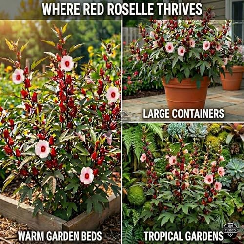100+ Red Roselle ???-??? ??? ??????? Seeds for Planting –