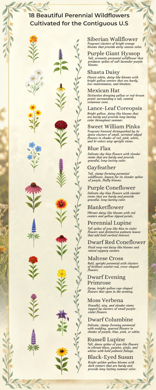 Drought-Tolerant Pollinator Perennial Wildflower Mix 1 lb 2,000 Sq Ft