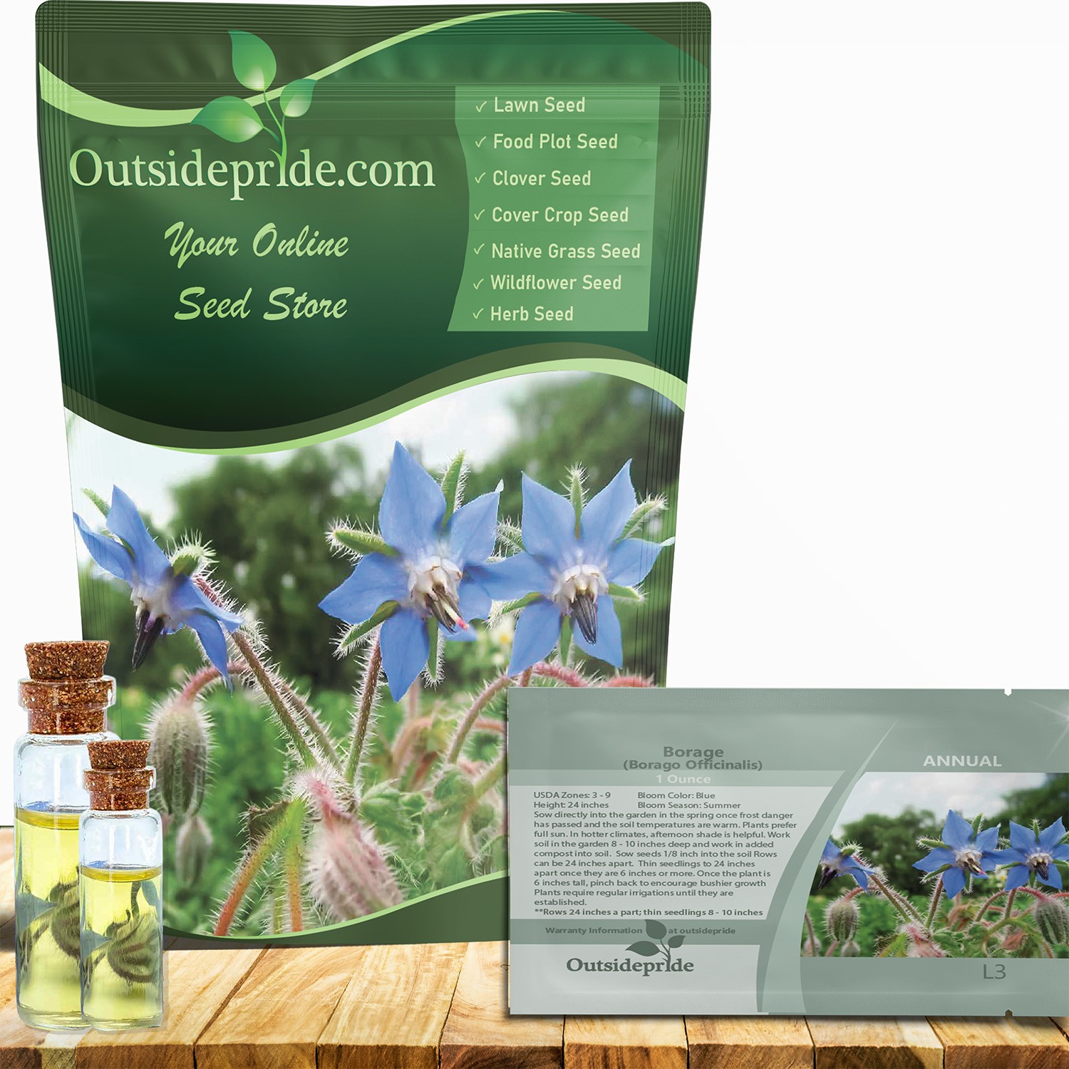 1 OZ Heirloom Borage Herb Seeds For Microgreens or Sprouting