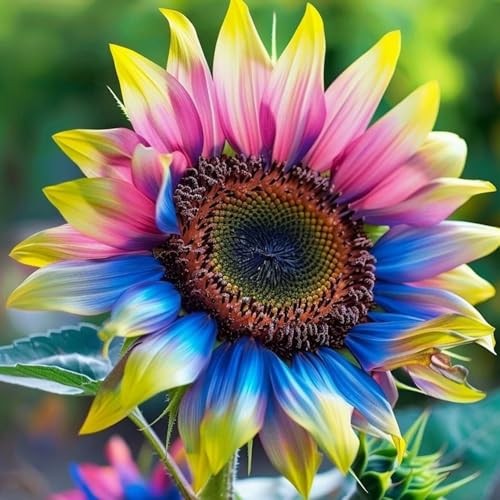 160+ Exotic Rainbow Sunflower Seeds for Planting Multi-Colored Sunflowers Non