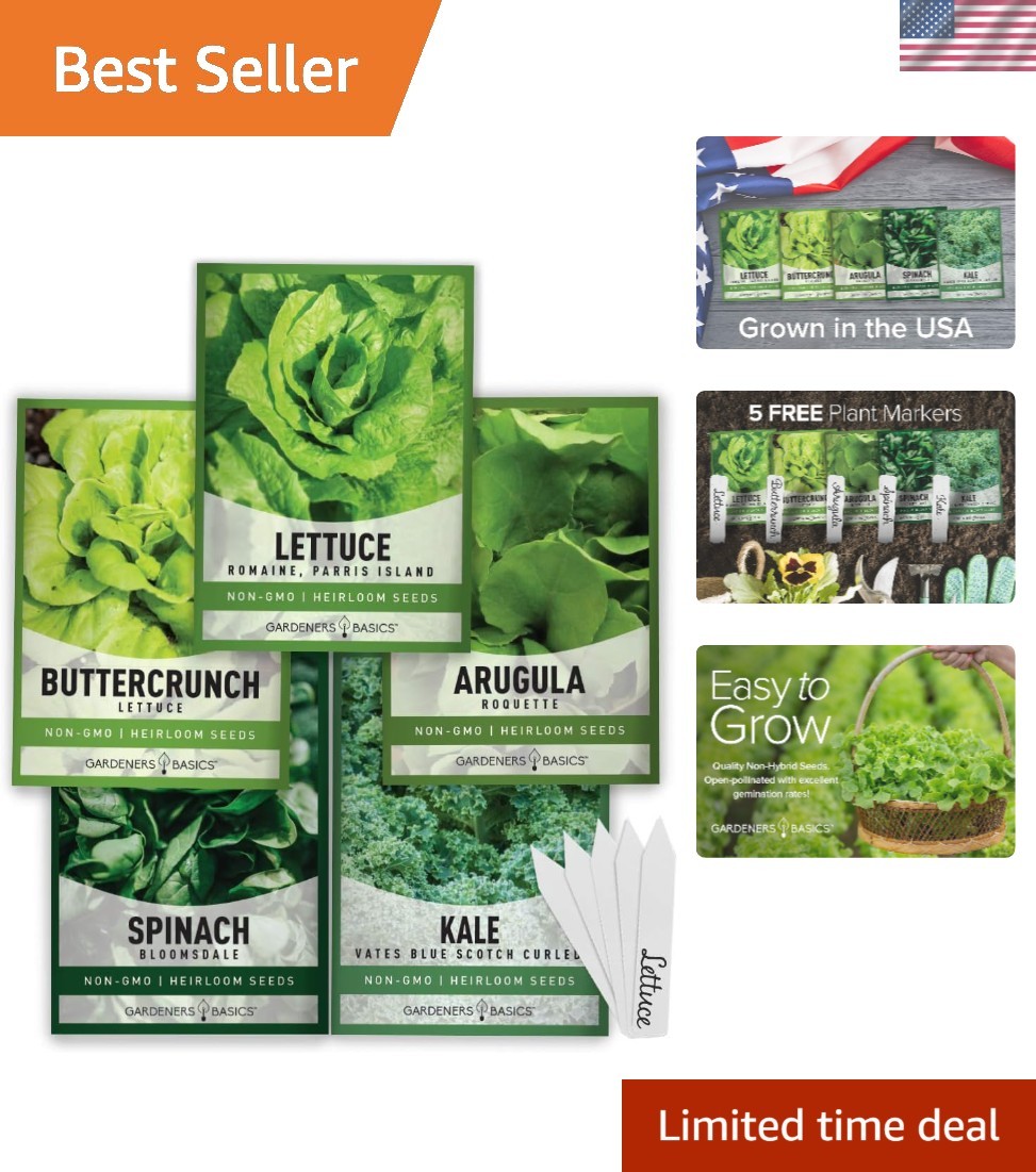 Drought Tolerant Heirloom Vegetable Seed Bundle – 5 Salad Greens Assortment