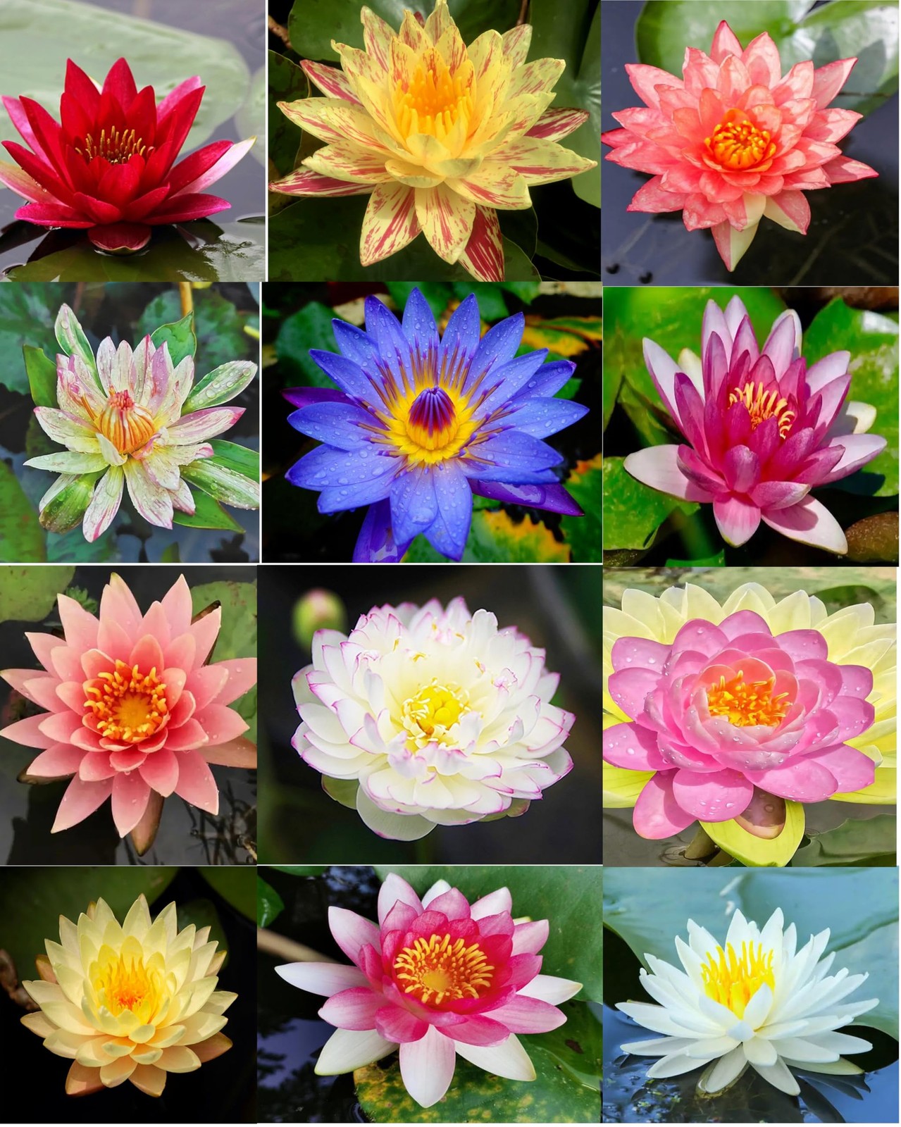 30 PCS Lotus Seeds for Water Lily Plants – Pink, Purple, Red Aquatic Seeds