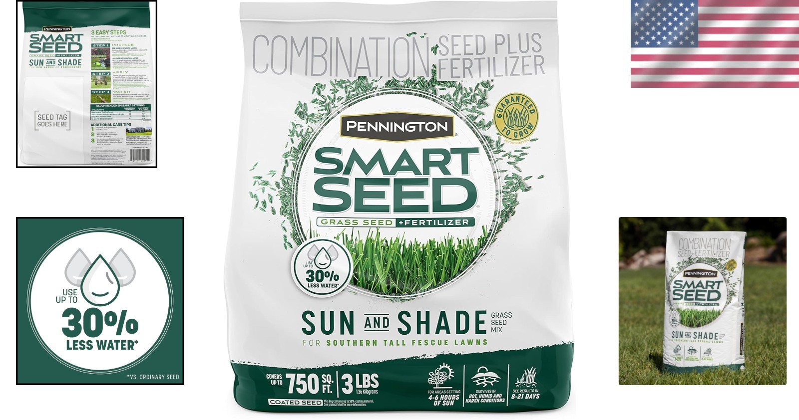 3lb Smart Seed Tall Fescue for Southern Lawns – Drought Tolerant & Lush Growth
