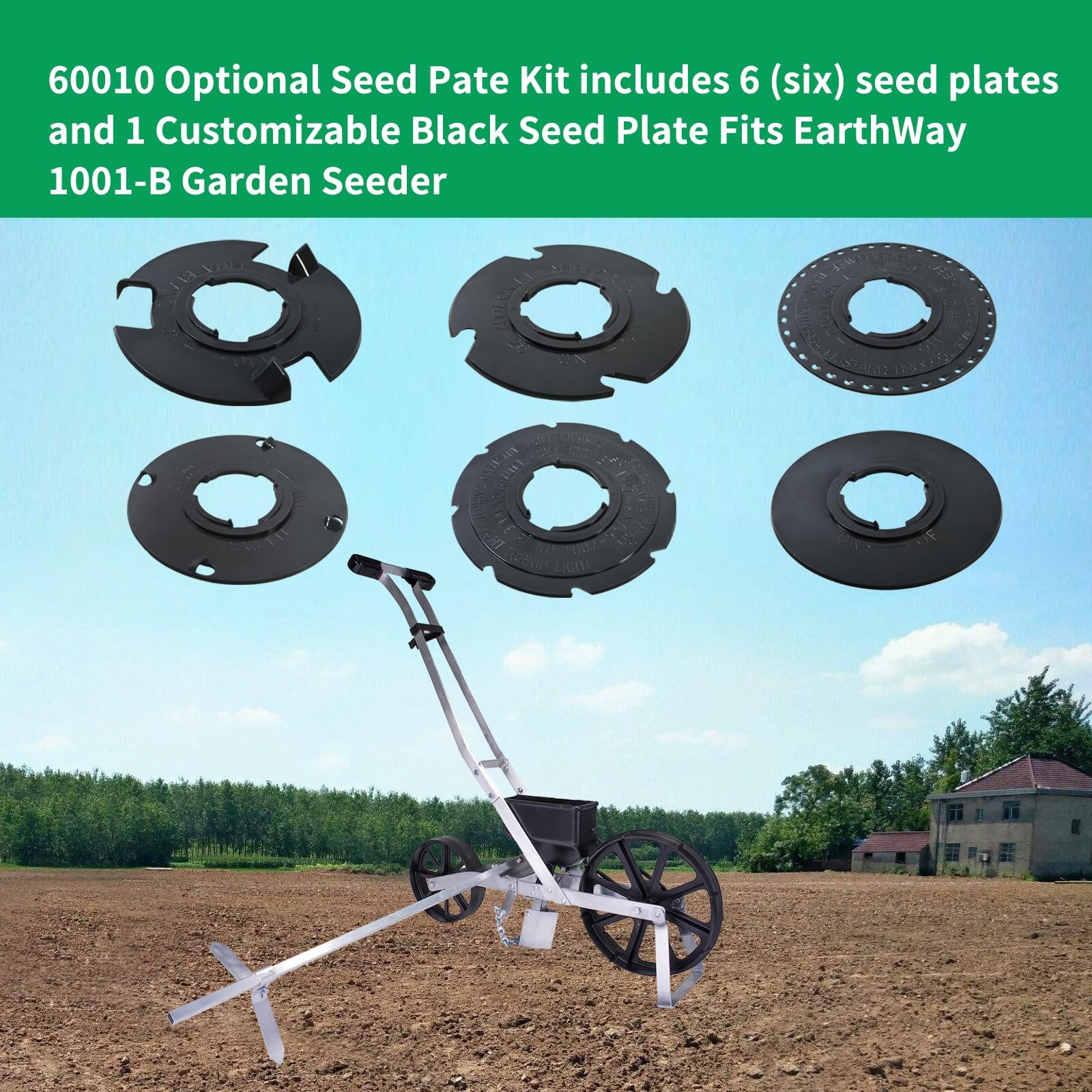 60010 Optional Seed Plate Set Fits EarthWay 1001B Garden Seeder Contains Ligh…