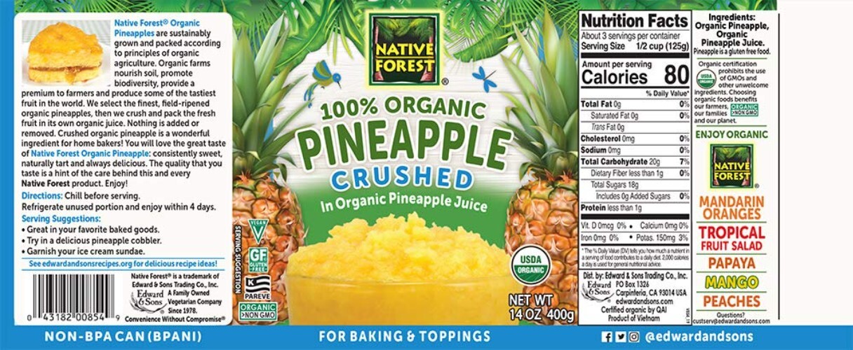 Native Forest Organic Crushed Pineapple – Crushed Pineapple Canned, Canned Fr…