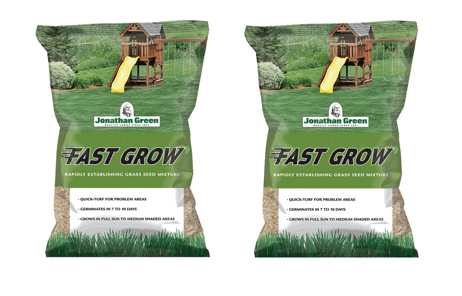 Jonathan Green (#10820) Fast Grow Grass Seed Mixture, 3lb bag, 2 Pack