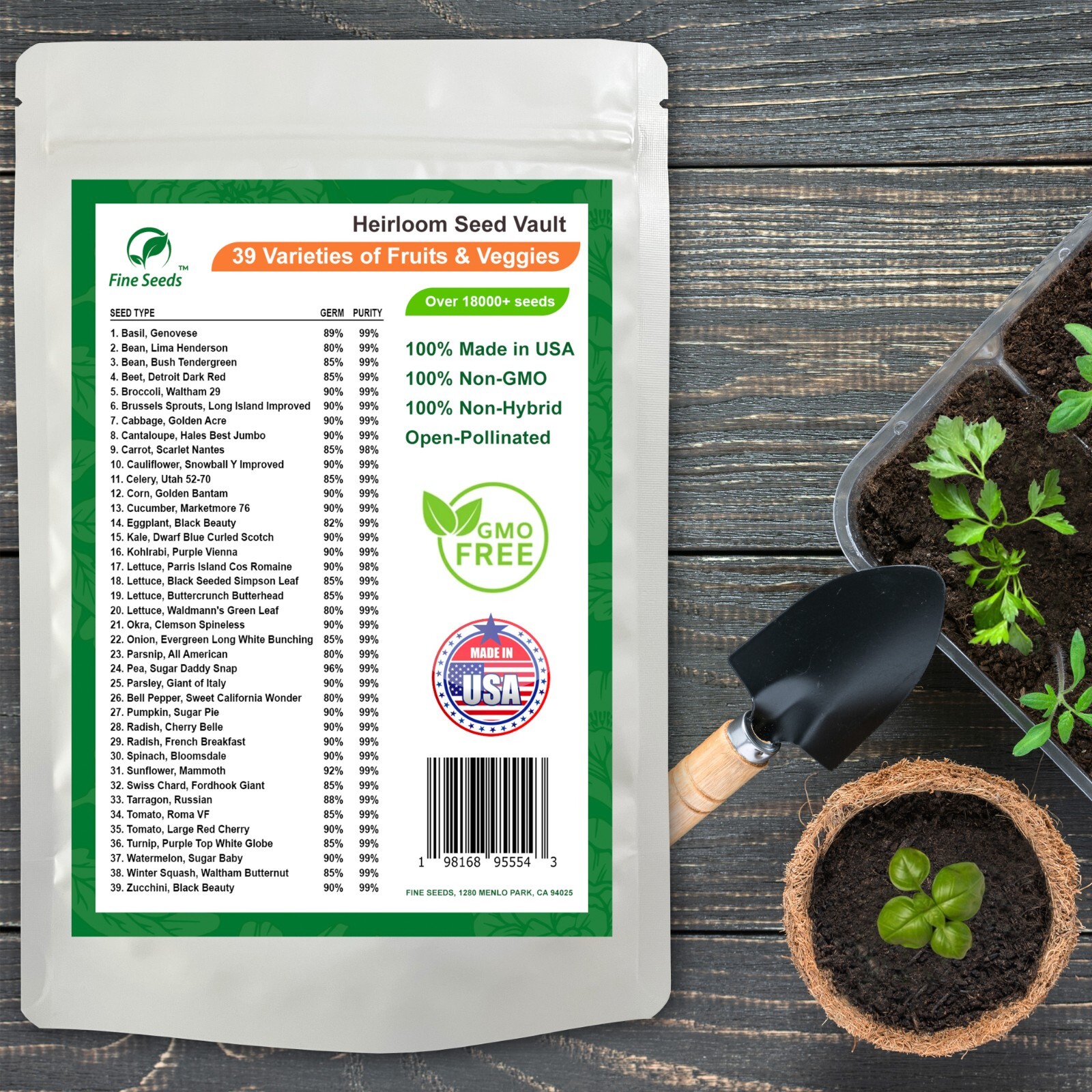 Heirloom Vegetable Seeds 2 pack of 39 Varieties – Over 36,000 Seeds,