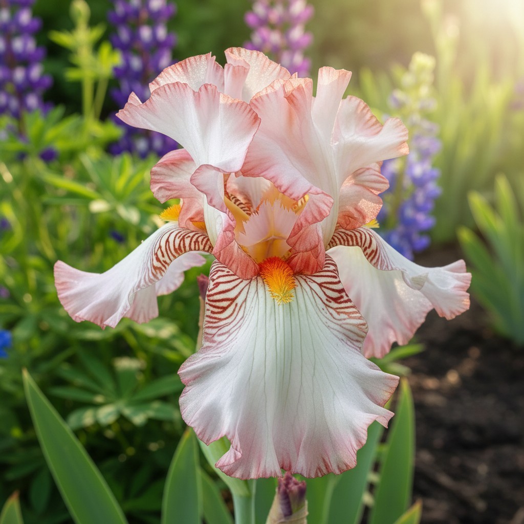 50 Bearded Iris Seeds – Rare Ruffled Iris Variety – Elegant Bicolor Blooms