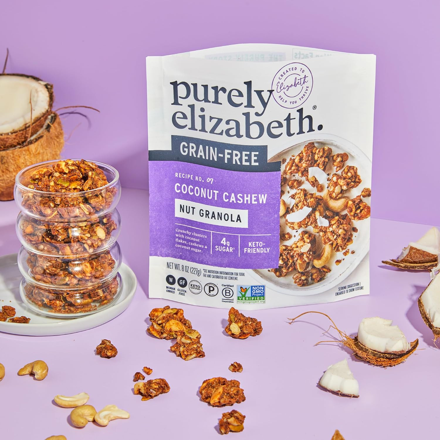 Purley Elizabeth Keto Granola Best Sellers Variety Pack, Made with Nuts and Seed