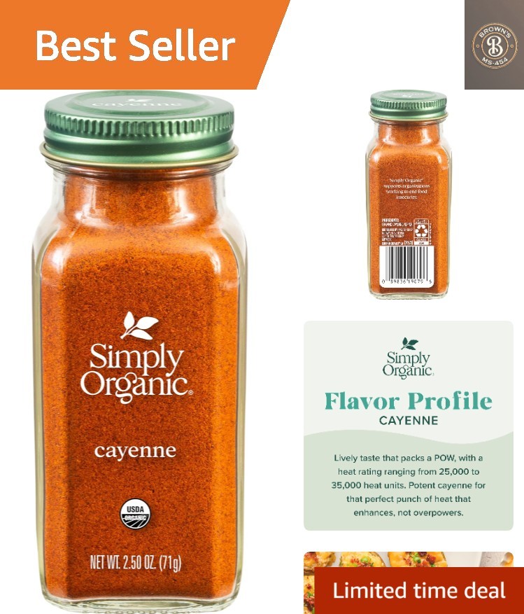 Pure Cayenne Pepper – 2.5 Ounce Organic Pepper with Fiery Heat & Citrus Notes