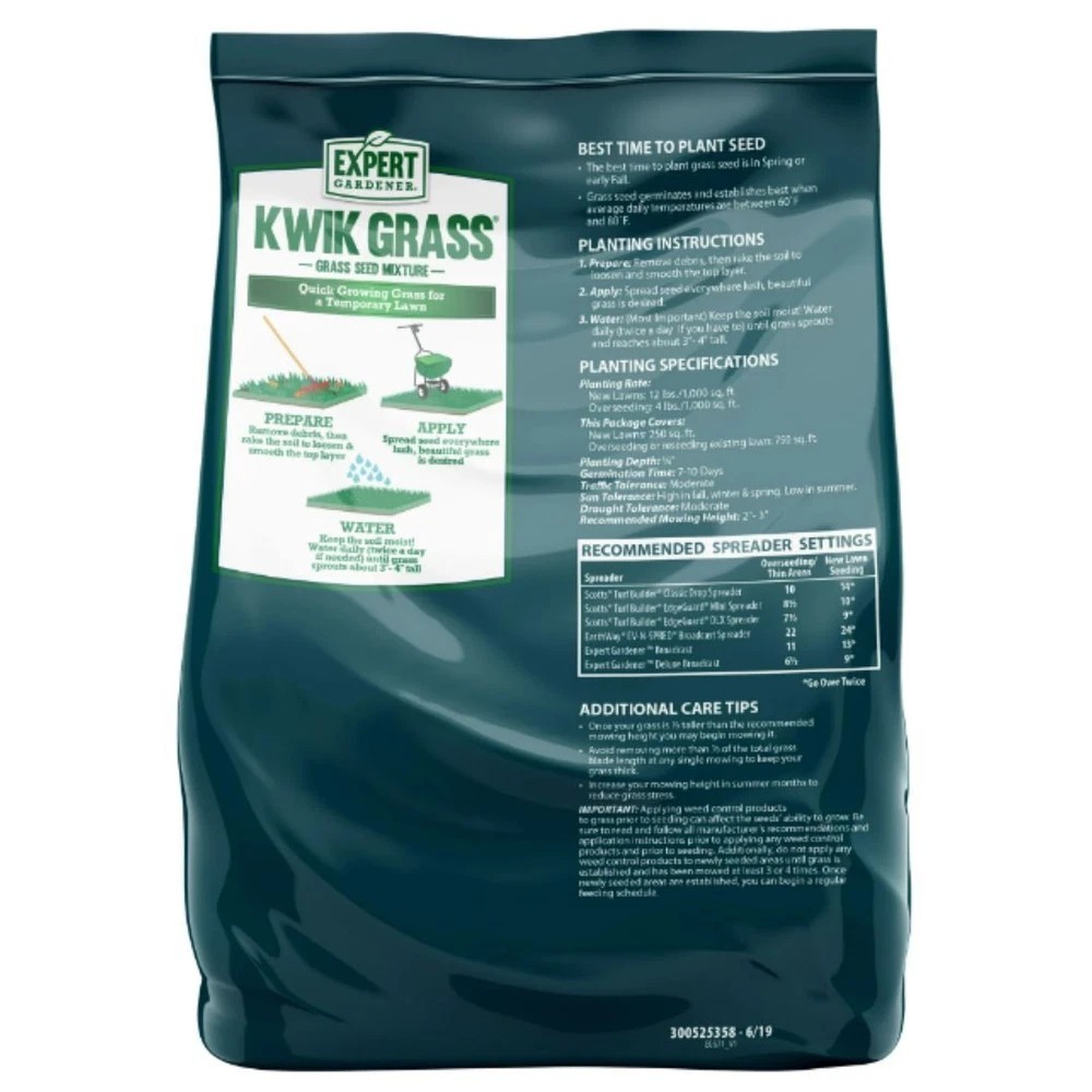 Expert Gardener Kwik Grass Seed Mix, for Sun to Partial Shade, 3 lb.