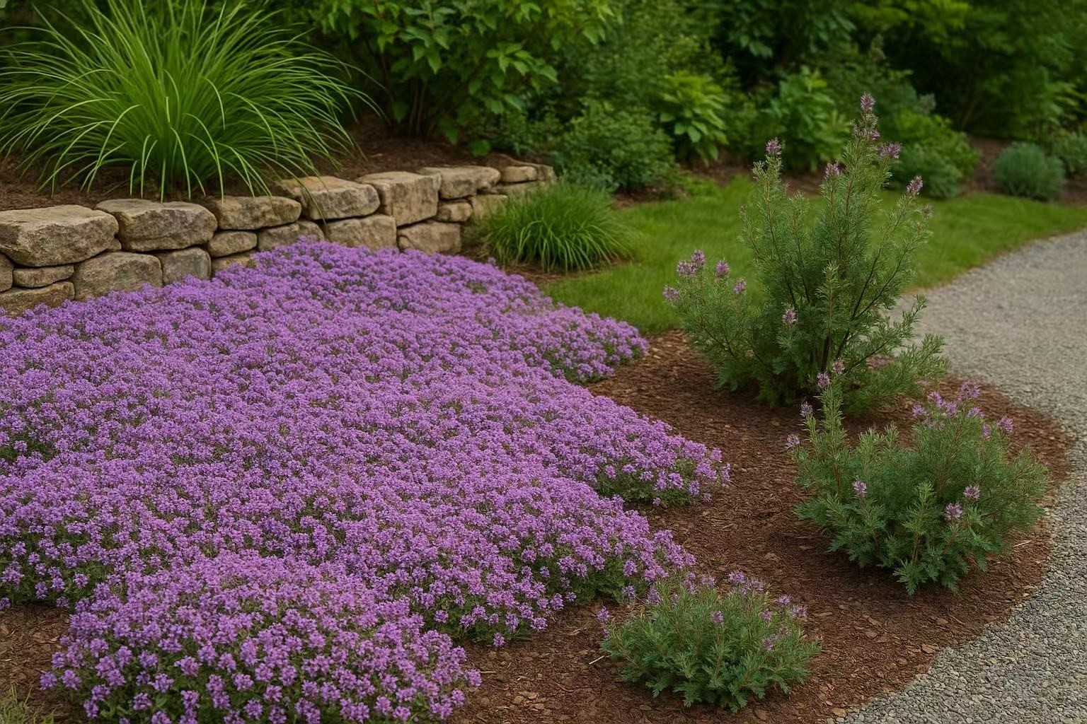 2000+ Creeping Thyme Seeds Purple Ground Cover Perennial Non-GMO Heirloom