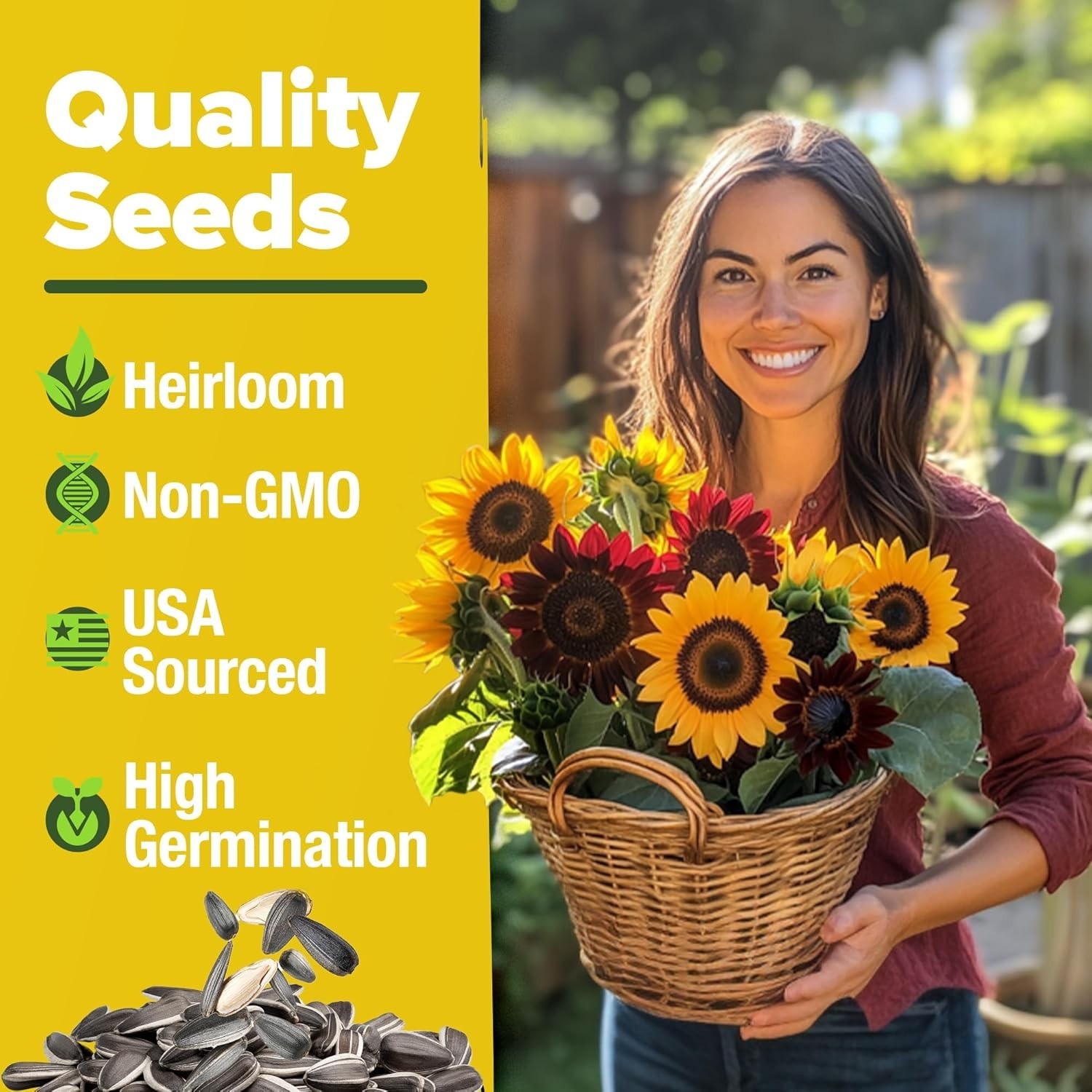 HOME GROWN Sunflower Seeds for Planting 8 Varieties 1000+ Non-GMO Sun Flower